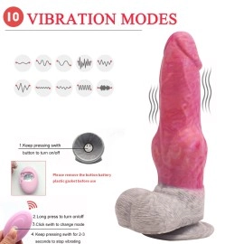 YOCY125 21cm Remote Control Liquid Silicone Wolf Dildo with 10 Vibration Modes