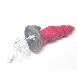 YOCY2033 21cm Art Color Vibrating Animal Dildos Butt Plug with USB Charging