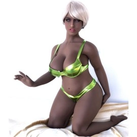 AX234 138cm 4ft5 Best Mini Fat Chubby BBW Black Sex Love Doll - 6YE Sex Doll
